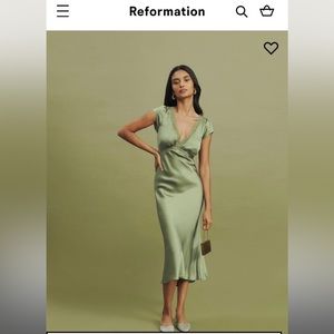 Reformation Green Dress